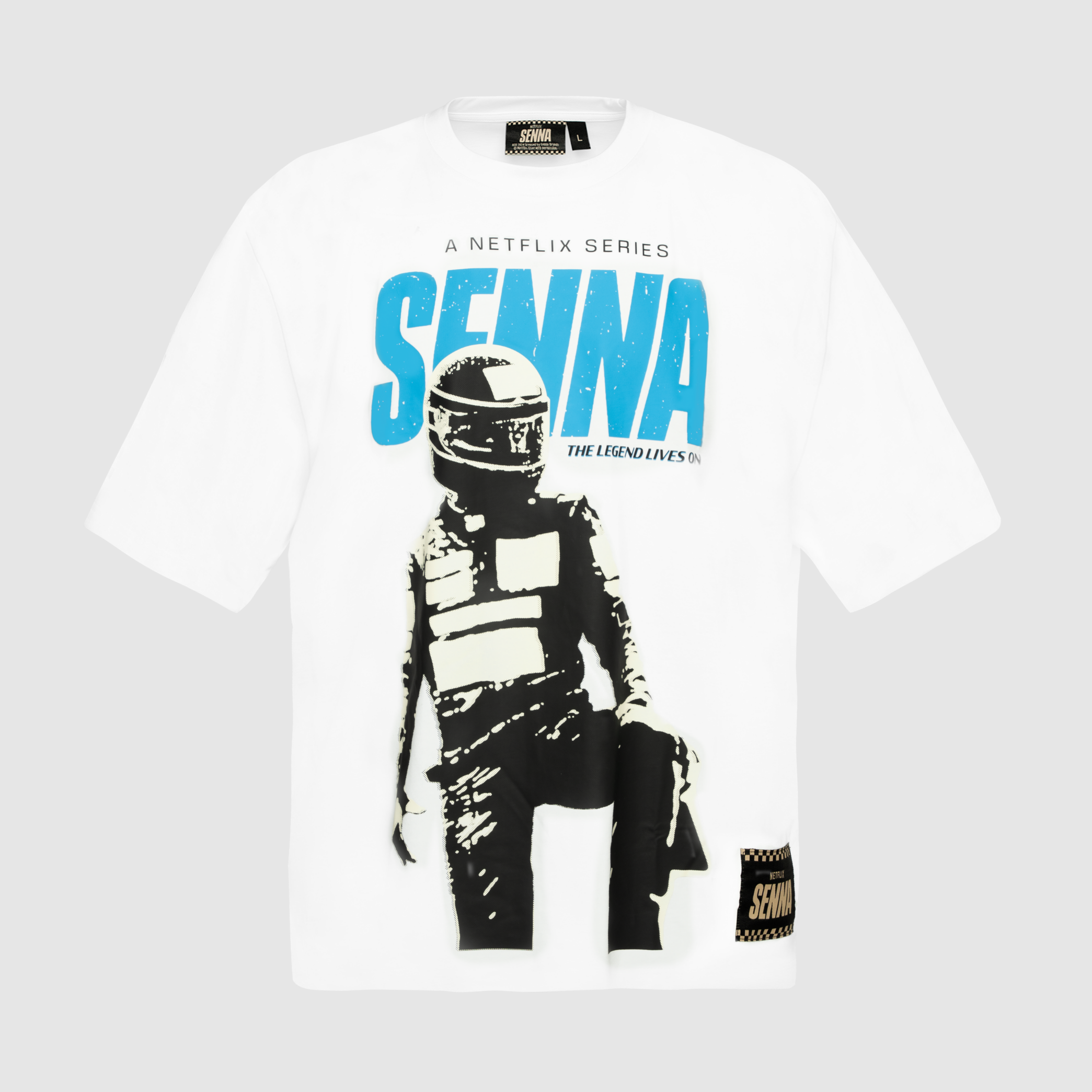 Senna Netflix Legend Lives On Oversize Tee White | Senna Store