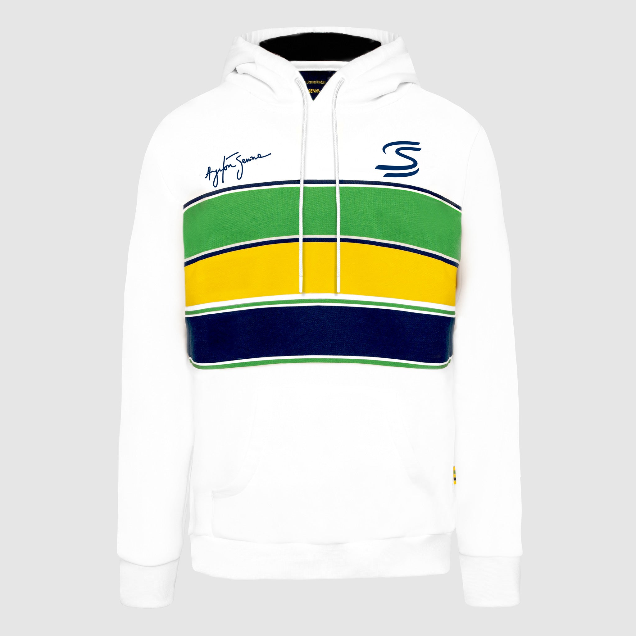 Senna Stripe Pullover Hoodie White | Senna Store