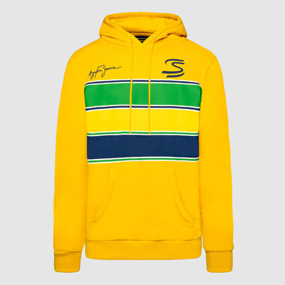 Senna Listrado Pulôver Com Capuz - Yellow