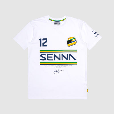 Senna 12 Stripe Tee - White