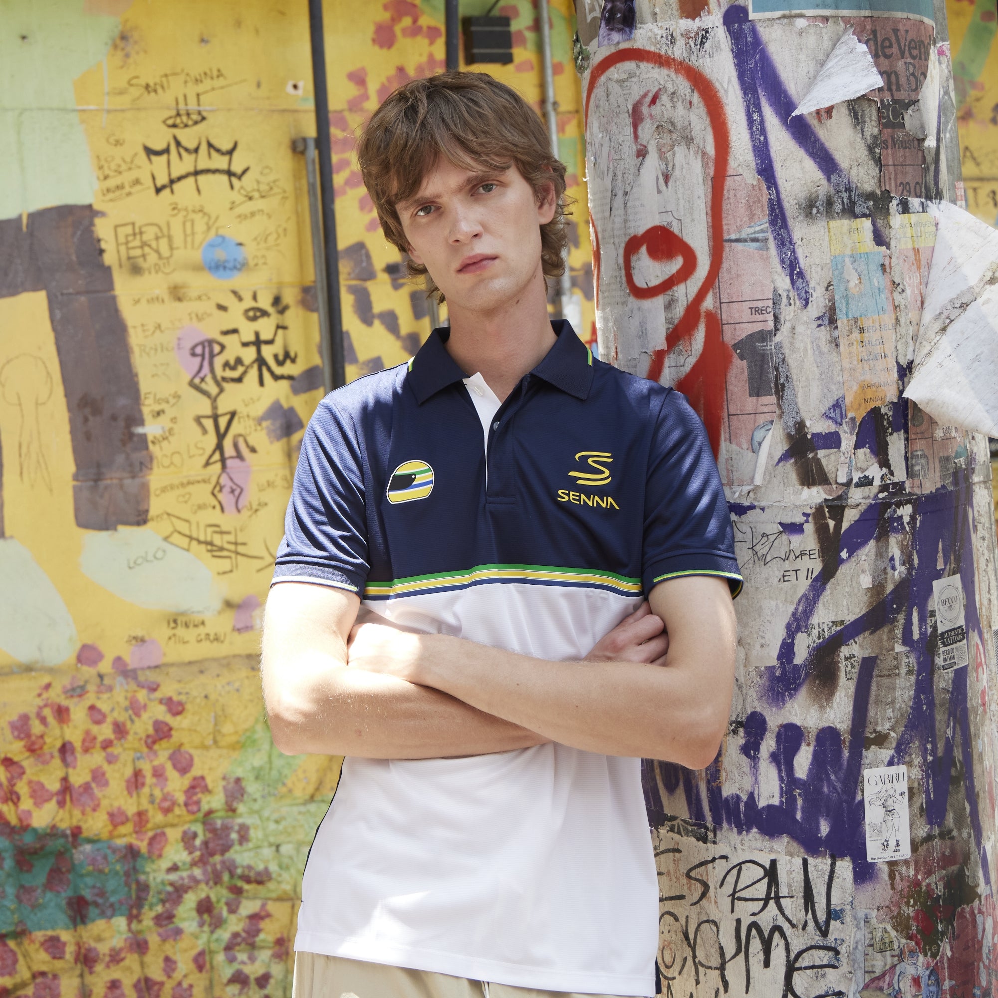 Senna Stripe Polyester Panel Polo