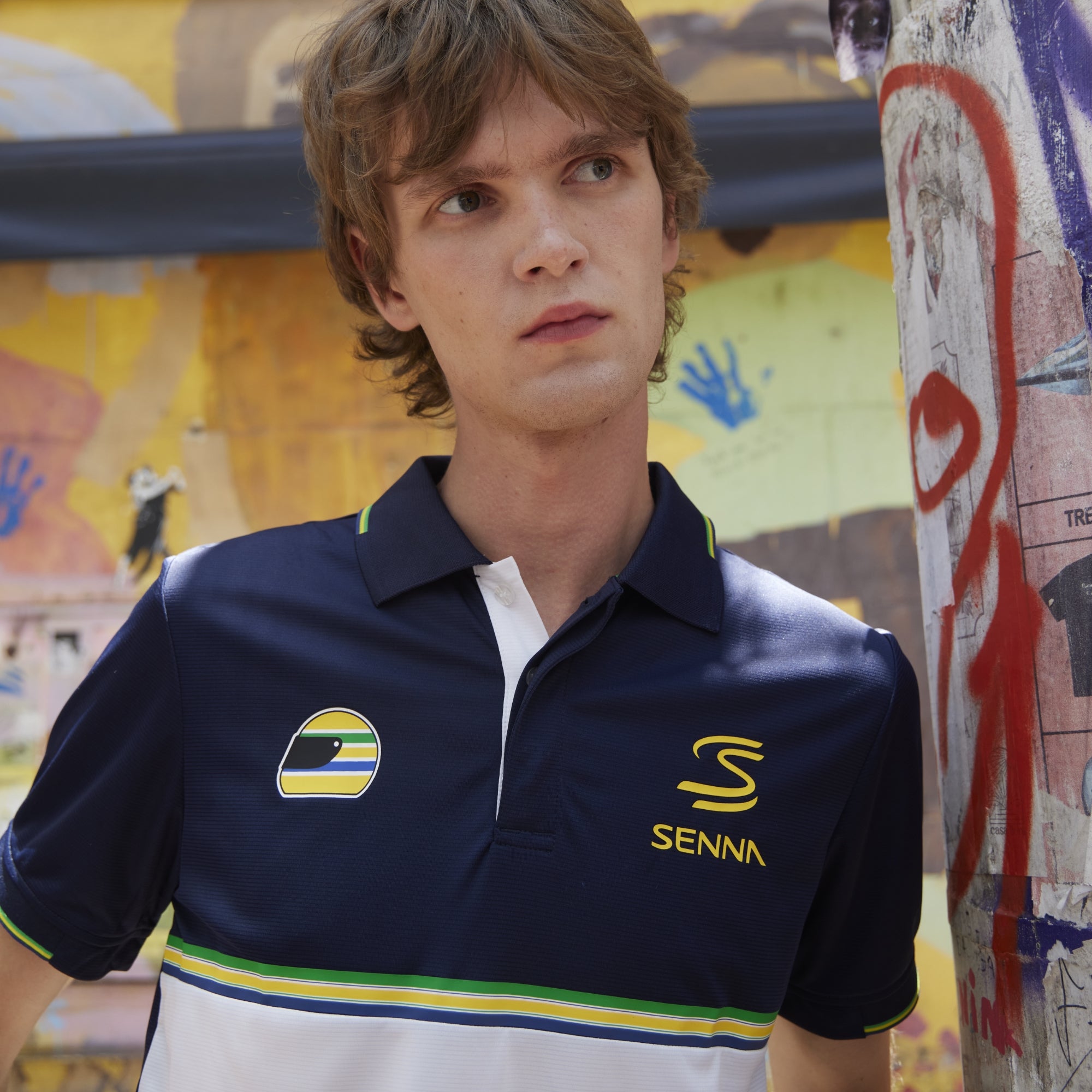 Senna Stripe Polyester Panel Polo