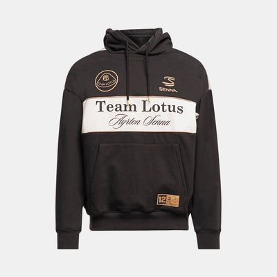 Senna x Team Lotus Oversize Badge Hoodie - Black
