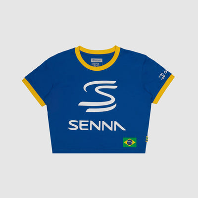 Senna Womens Legacy Brazil Crop Tee - Blue