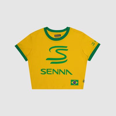 Senna Womens Legacy Brazil Crop Tee - Yellow