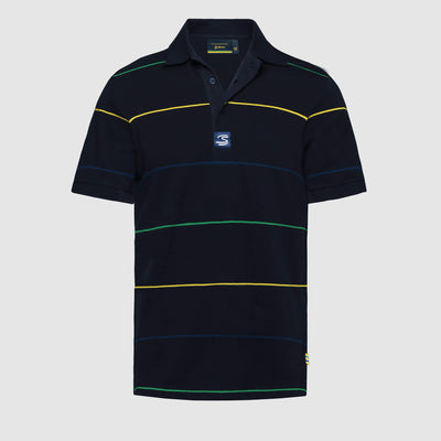 Senna Stripe Polo - Navy