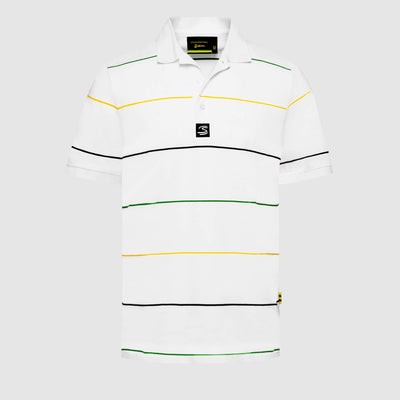 Senna Stripe Polo - White