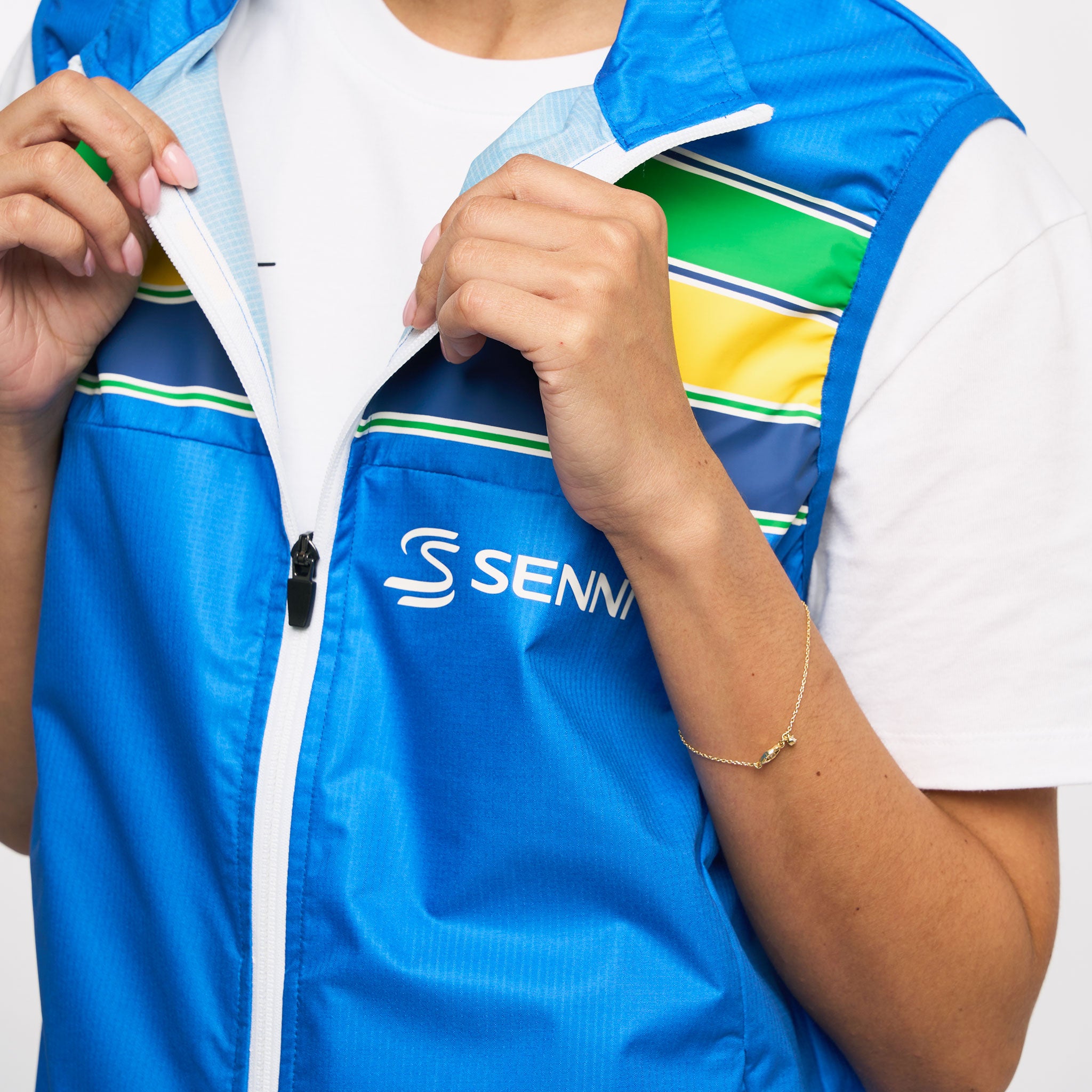 Senna Stripe Windbreaker Vest | Senna Store