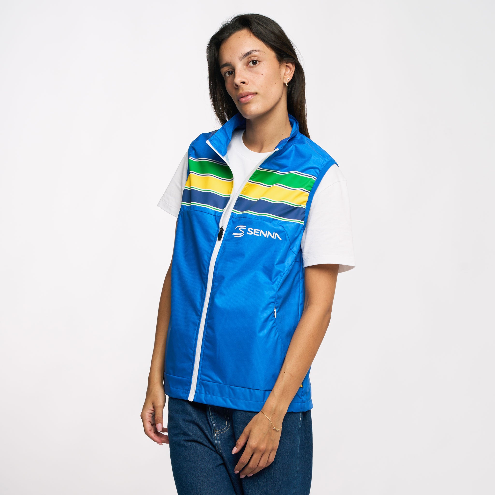 Senna Stripe Windbreaker Vest | Senna Store