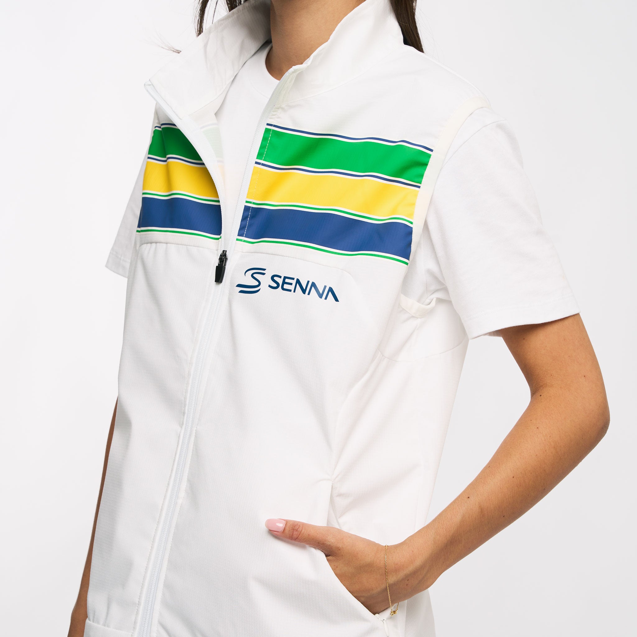 Senna Stripe Windbreaker Vest | Senna Store