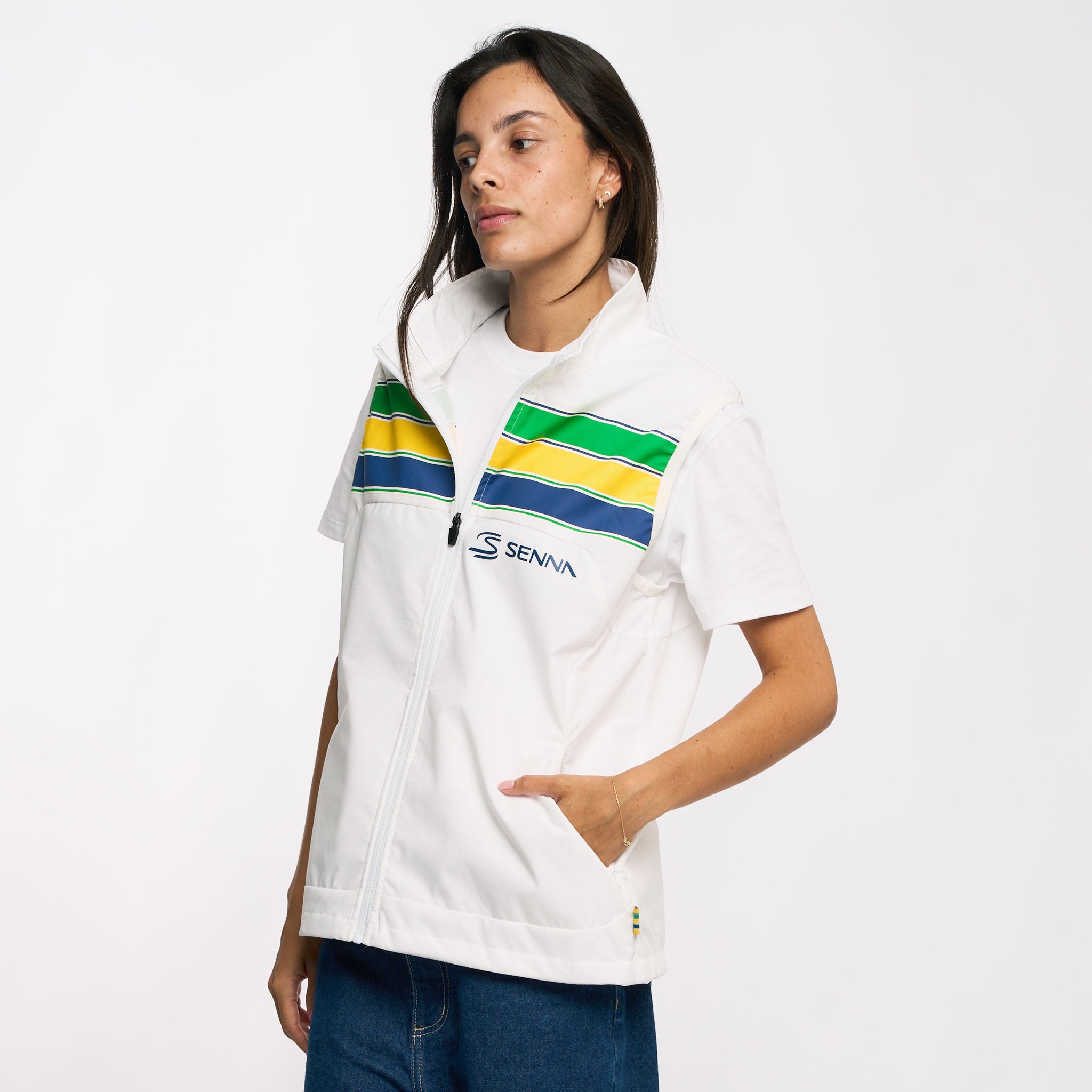 Senna Stripe Windbreaker Vest | Senna Store