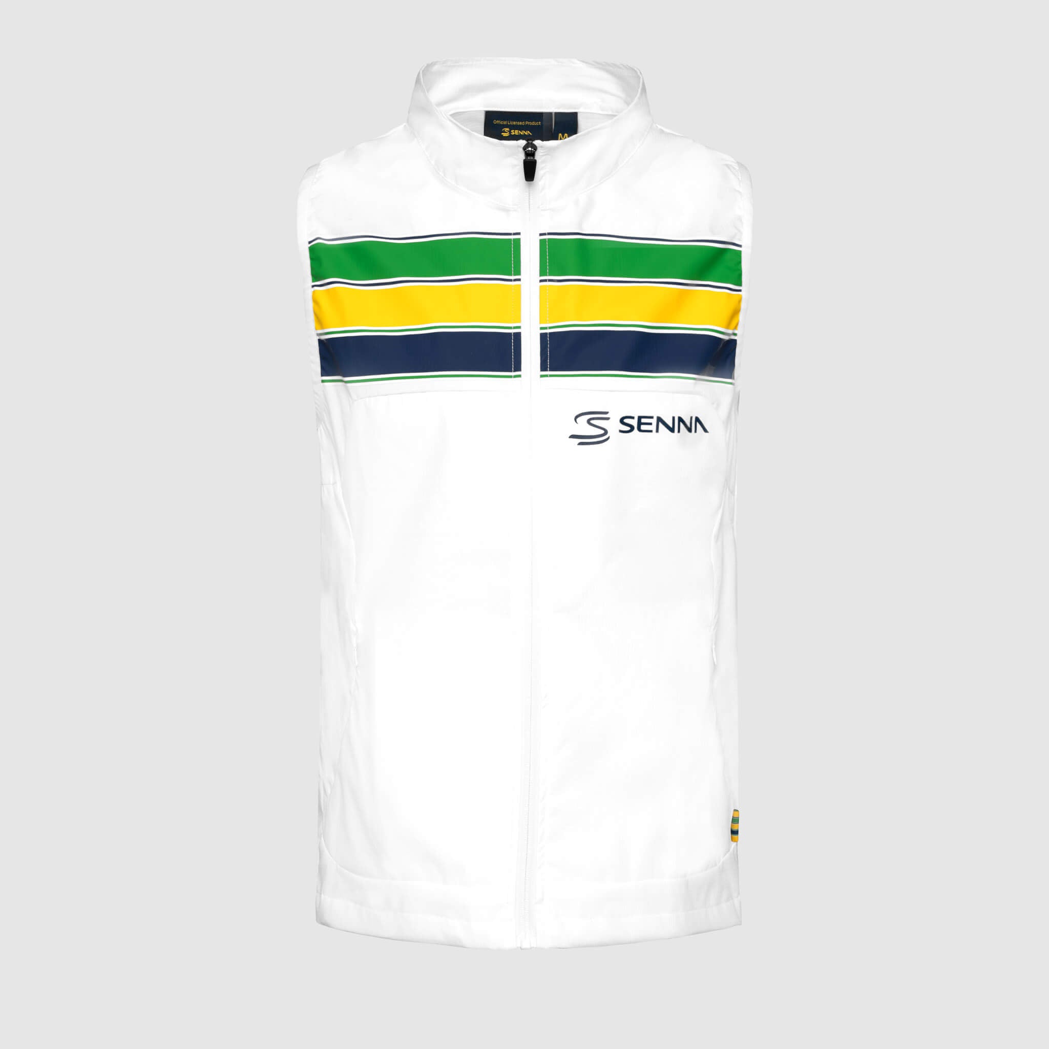 Senna Stripe Windbreaker Vest White | Senna Store