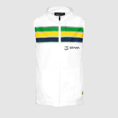 Senna Stripe Windbreaker Vest - White