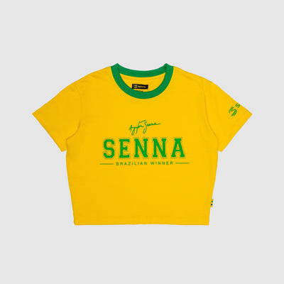 Senna Womens Brazil Winner Crop Tee - Yellow