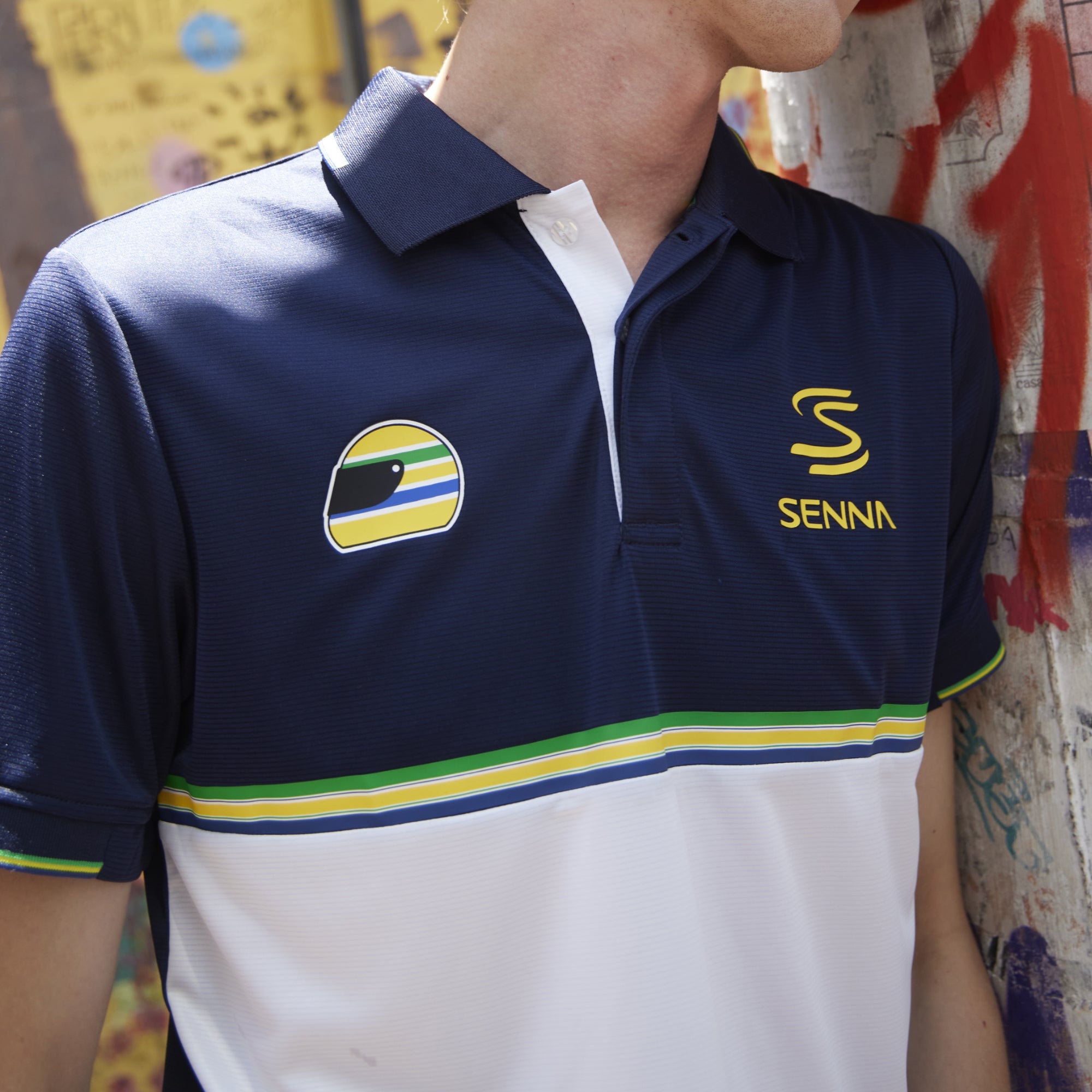 Senna Stripe Polyester Panel Polo